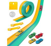 snookids Pista Coches Flexible, 4.6 Metros Pista de Coches para Niños Incluye 4 Coche de Juguete, Regalo para Niño y Niñas 3 4 5 6 Años