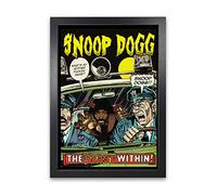 Snoop Dogg Beast Within - Póster de música retro enmarcada, arte de pared con marco de 40,6 x 50,8 cm