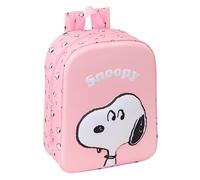 SNOOPY 3D - Mochila de Guardería 3D, Adaptable a Carro, Fácil Limpieza, Ideal para Niños de Diferentes Edades, Cómoda y Versátil, Calidad y Resistencia, 22x10x27 cm