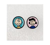 (Snoopy B) Caricatura Snoopy Charlie Estudiante Chica Coreana Amor Gota Esmalte Estética Vida Cotidiana