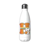 Snoopy - Botella Agua de Acero Inoxidable, Cierre Hermético, con Diseño Letra H Multicolor, 550 ml, Color Blanco, Producto Oficial