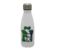 Snoopy - Botella Agua de Acero Inoxidable, Cierre Hermético, con Diseño Letra Ñ Multicolor, 550 ml, Color Blanco, Producto Oficial (CyP Brands)