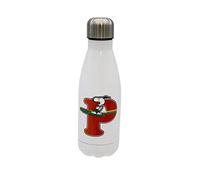 Snoopy - Botella Agua de Acero Inoxidable, Cierre Hermético, con Diseño Letra P Multicolor, 550 ml, Color Blanco, Producto Oficial (CyP Brands)
