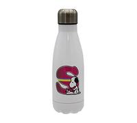 Snoopy - Botella Agua de Acero Inoxidable, Cierre Hermético, con Diseño Letra S Multicolor, 550 ml, Color Blanco, Producto Oficial (CyP Brands)