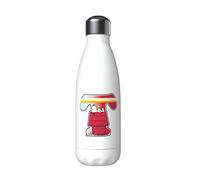 Snoopy - Botella Agua de Acero Inoxidable, Cierre Hermético, con Diseño Letra T Multicolor, 550 ml, Color Blanco, Producto Oficial (CyP Brands)