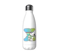Snoopy - Botella Agua de Acero Inoxidable, Cierre Hermético, con Diseño Letra X Multicolor, 550 ml, Color Blanco, Producto Oficial (CyP Brands)