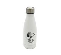 Snoopy - Botella Agua de Acero Inoxidable, Cierre Hermético, con Diseño Snoopy, 550 ml, Color Blanco, Producto Oficial (CyP Brands)