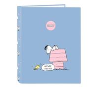 SNOOPY - Carpeta con Folios 4 Anillas, Ideal para Niños de Diferentes Edades, Cómoda y Versátil, Calidad y Resistencia, 26.5x33 cm