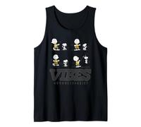 Snoopy Charlie Brown Comic Vibes Bailando Beagle Retro Diversión Camiseta sin Mangas