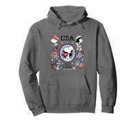 Snoopy Charlie & Lucy USA Americana Tatuajes Sudadera con Capucha