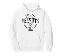Snoopy - Club de fútbol Oficial Peanuts Sudadera con Capucha, Unisex para Adultos, Blanco, M
