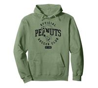 Snoopy - Club de fútbol Oficial Peanuts Sudadera con Capucha, Unisex para Adultos, Verde Salvia, L