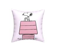 Snoopy - Cojín Caseta Rosa, con Diseño Divertido, Almohada, Decoración, Dimensiones 35 x 11 x 35 cm, Color Rosa, Producto Oficial (CyP Brands)