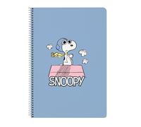 SNOOPY - Cuaderno, Libreta Folio 80 hojas Tapas Duras 1Diseño, Ideal para Niños de Diferentes Edades, Cómodo y Versátil, Calidad y Resistencia, 21.5x1x31 cm