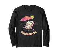 Snoopy Good Life Beach Holiday Summer Vibes Retro Manga Larga