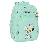 SNOOPY GROOVY - Mochila Escolar, Adaptable a Carro, Ideal para Niños de Diferentes Edades, Cómoda y Versátil, Calidad y Resistencia, Color Verde Agua