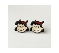 (Snoopy K) Caricatura Snoopy Charlie Estudiante Chica Coreana Amor Gota Esmalte Estética Vida Cotidiana