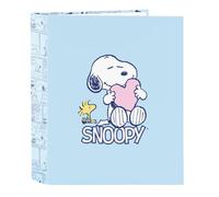 SNOOPY LOVE - Carpeta Folio 4 Anillas, Ideal para Niños de Diferentes Edades, Cómoda y Versátil, Calidad y Resistencia, 27x6x33 cm