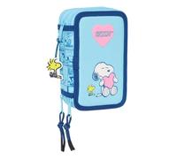 Snoopy Love - Estuche Escolar con 37 Útiles Incluidos, Estuche Infantil, Estuche Niño, Ideal para Niños de 5 a 14 Años, Cómodo y Versátil, Calidad y Resistencia, 12.5x5.5x19.5 cm