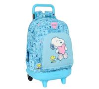 Snoopy Love - Mochila Grande con Ruedas, Compacta, Extraíble, Ideal para Niños de Diferentes Edades, Cómoda y Versátil, Calidad y Resistencia, 33x22x45 cm