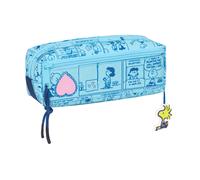 Snoopy Love - Portatodo Triple Pequeño, Estuche Infantil, Estuche Niño, Ideal para Niños en Edad Escolar, Cómodo y Versátil, Calidad y Resistencia, 22x6x8.5 cm