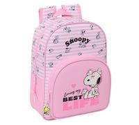 SNOOPY - Mochila Escolar Infantil Animada, Mochila Niño, Mochila Infantil, Adaptable a Carro, Ideal para Niños en Edad Escolar, Cómoda y Versátil, Calidad y Resistencia, 26x11x34 cm