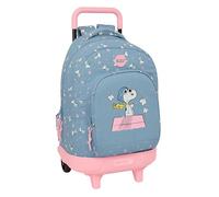 Snoopy - Mochila Grande con Ruedas, Compacta, Extraíble, Ideal para Niños de Diferentes Edades, Cómoda y Versátil, Calidad y Resistencia, 33x22x45 cm