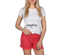 Snoopy Peanuts Pijama de Manga Corta para niña, Gris y Rosa 11 años