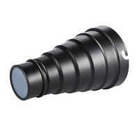 Snoot profesional de aleación de aluminio con rejilla de panal y 5 filtros de color para cabezales de flash Elinchrom, Impact, Calumet Genesis, Interfit - Ligero y para fotografía de precisión