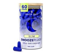 SnoozePlugs Slim - Tapones para los oídos pequeños para canales auditivos pequeños, tapones delgados para dormir, 60 pares de tapones para los oídos de mujer para dormir - 33 dB NRR cómodos tapones de