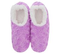 Snoozies! Roses In Bloom - Pantuflas de forro polar sherpa súper suaves para mujer, tallas 3-9, azul, azul marino, rosa y violeta, Violet, Medium