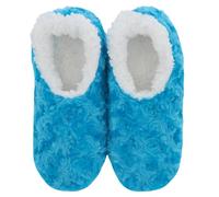 Snoozies! Roses In Bloom - Pantuflas de forro polar sherpa súper suaves para mujer, tallas 3-9, azul, azul marino, rosa y violeta, Blue, Medium