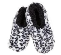 Snoozies! Wild Side - Pantuflas súper suaves para mujer con suela antideslizante, tallas de mujer de 3 a 7, leopardo de nieve, Small