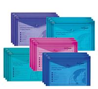 Snopake Billetera Polyfile Popper con botón de presión - Electra Surtido [Pack de 15] Ref: 14756RY - [Exclusivo de Amazon]