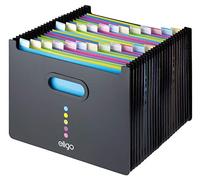 Snopake Eligo 15860 - Organizador de escritorio (tamaño A4, 26 compartimentos, horizontal, 1 unidad), color negro