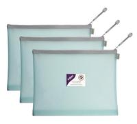 Snopake Foolscap 15904 - Bolsa con cremallera de malla EVA de alta capacidad, 360 x 275 mm, bolsa resistente con lazo para colgar y tarjetero de visita