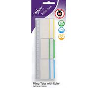 Snopake Pestañas de índice de archivado reposicionables extra gruesas (37 x 50 mm) con regla, 30 pestañas [surtidas/semitransparentes] 15885