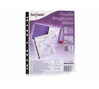 Snopake Polyfile A4 Pack de 5 Cartera de anillas, color: claro/humo