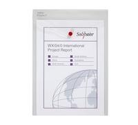 Snopake Polyfile P 13263 - Carpeta portadocumentos (5 unidades, A3, cierre de botón), diseño vertical, transparente