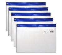 Snopake Zippa Bag 'S' - Cartera para documentos (A5, cierre con cremallera, 5 unidades), color transparente y azul