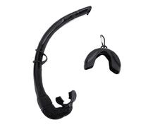 Snorkel de apnea, snorkel plegable de silicona, tubo de respiración húmedo enrollable con diámetro amplio para un flujo de aire fácil, snorkel compacto de viaje para apnea, snorkel (Negra)