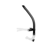Snorkel de entrenamiento para práctica de respiración en la piscina, diseño de parte superior seca montado en la parte delantera, soporte de cabeza ajustable, tubo curvado montado en la parte