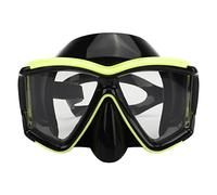 Snorkel Diving Goggles | Non - Fog & Sun - Shielding Tempered Glass | Adjustable Silicone Strap for Adults / Men / Women | Leakproof Design for Underwater Adventures (Fluorescent Green)