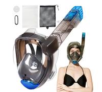 Snorkel Set, Full Face Shield, Panoramic View Gear, 23x29.1x35.4cm, Anti-Leak Breathing System, Wide 180-Degree Visibility, for Men Women Adult Swimmers Snorkeling Adventures