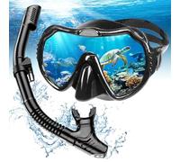 Snorkel - Set para adultos, Scuba Snorkel con antifog Panoramic View Swimming Goggles, Dry Snorkel Set Suitable for Snorkel Diving Swimming