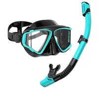 Snorkeling Gear for Adults, Adult Snorkel Set Snorkel Scuba Diving Mask with HD Panoramic & Dry Top Snorkel, Anti-vaho & Antifuga Swim Goggles with Nose Cover Snorkel, Swimming Travel Kit