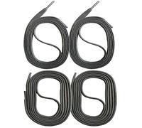 SNORS 2 pares de cordones encerados redondos y planos, 18 colores, 45 - 150 cm, resistentes, resistentes, de algodón, para negocios, zapatos de cuero, botas, gris, 130cm FLACH 5mm