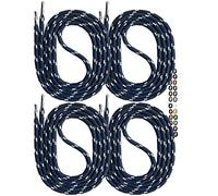 SNORS 2 pares de cordones redondos, 21 colores, 75-200 cm, diámetro de 5 mm, cordones de seguridad para zapatos de trabajo y zapatos de senderismo, resistentes a la rotura, lavables y robustos, 75cm