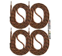 SNORS 2 pares de cordones redondos, 21 colores, 75-200 cm, diámetro de 5 mm, cordones de seguridad para zapatos de trabajo y zapatos de senderismo, resistentes a la rotura, lavables y robustos, marrón