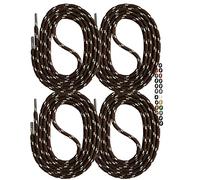 SNORS 2 pares de cordones redondos, 21 colores, 75-200 cm, diámetro de 5 mm, cordones de seguridad para zapatos de trabajo y zapatos de senderismo, resistentes a la rotura, lavables y robustos, Marrón